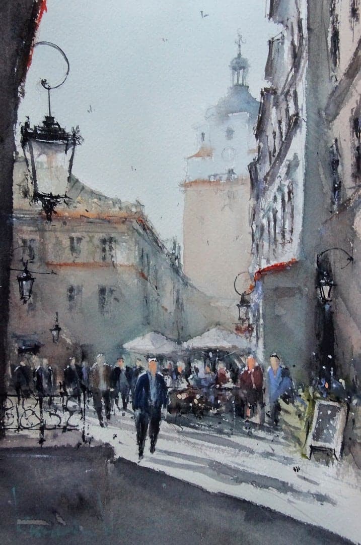 Praca „W stronę Rynku w Lublinie” autorstwa Kazimierz Kraczoń